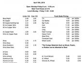 Bootheel Recycling Price Sheet - April 19, 2018