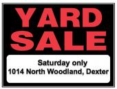 One of a Kind Yard Sale on Saturday in Dexter