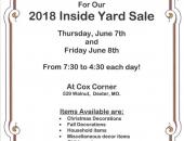 Inside Yard Sale at Cox Corner