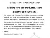 The Lunch Box, a Meals on Wheels Active Adult Center is NOW Hiring