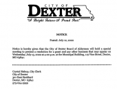 City of Dexter Board of Aldermen To Meet