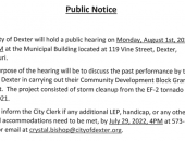 City of Dexter Public Notice of a Public Hearing