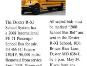 Dexter Schools Selling 2008 International School Bus